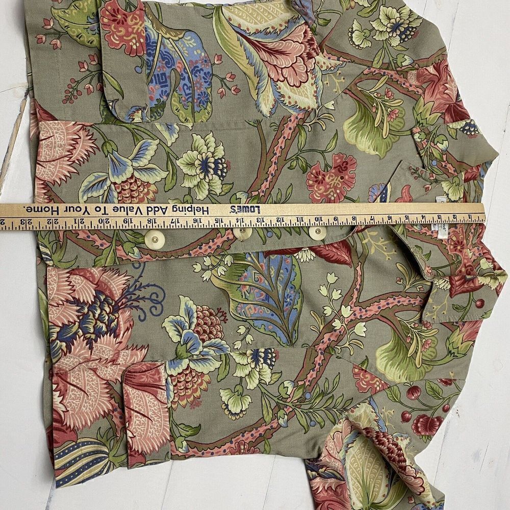 Women's Coldwater Creek Multicolor Floral Jacket Large  Button Boho USA Heavy - Picture 8 of 13